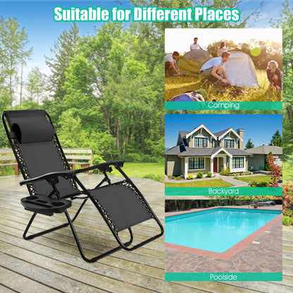 Folding Lounge Chair, Zero Gravity, 2 Pieces, Black Beach & Lawn Chairs at Gallery Canada