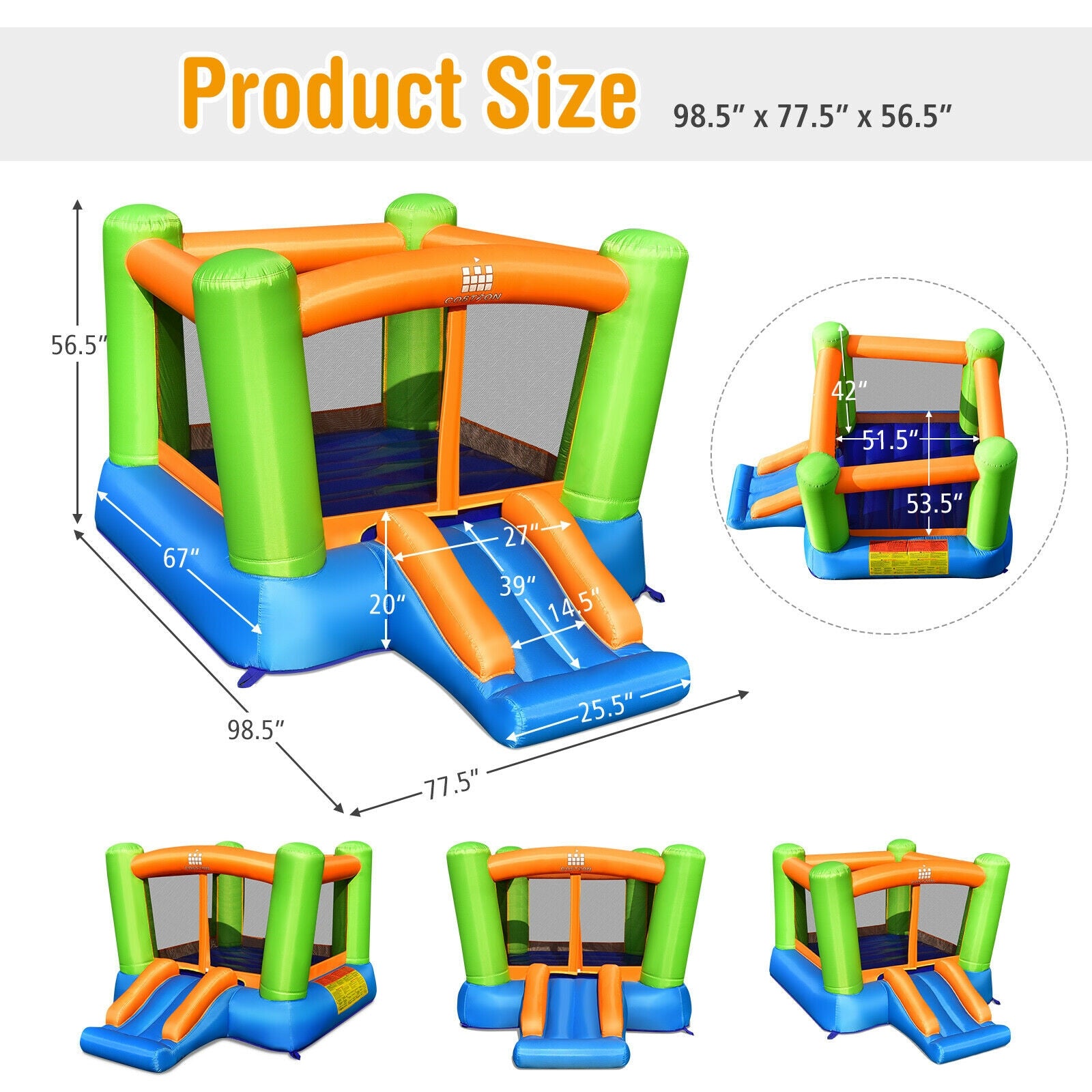 Kids Inflatable Bounce House, No Blower, Indoor Outdoor Bounce House at Gallery Canada