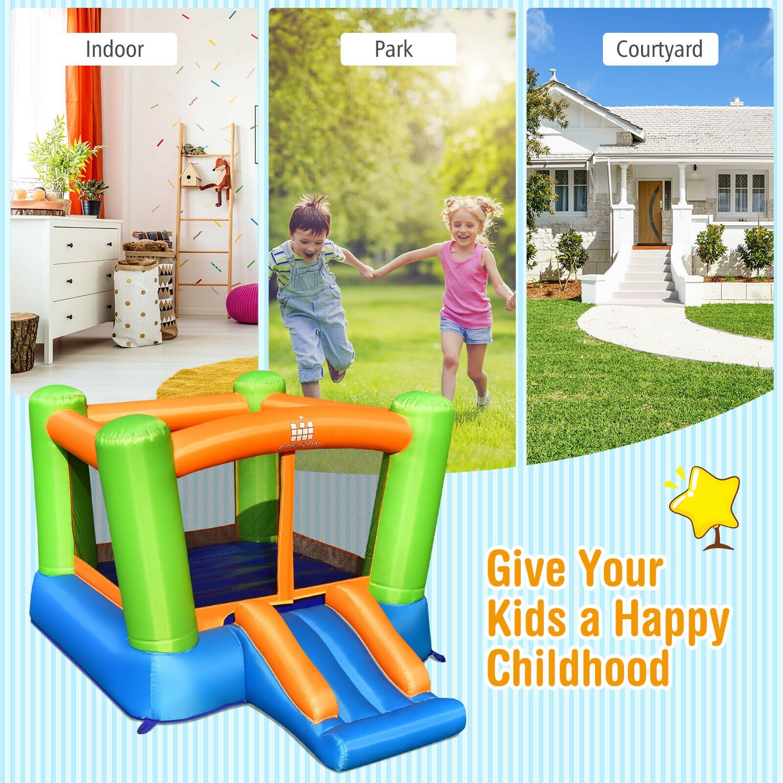 Kids Inflatable Bounce House, No Blower, Indoor Outdoor Bounce House at Gallery Canada