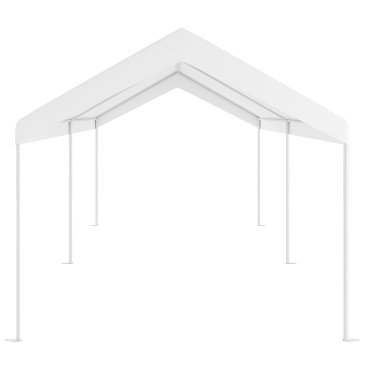 10x20 Feet Steel Frame Portable Car Canopy Shelter, White Carports at Gallery Canada