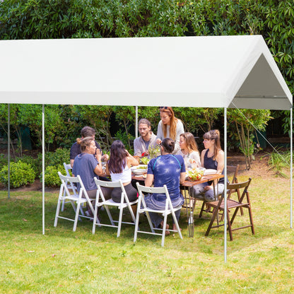 10x20 Feet Steel Frame Portable Car Canopy Shelter, White Carports at Gallery Canada
