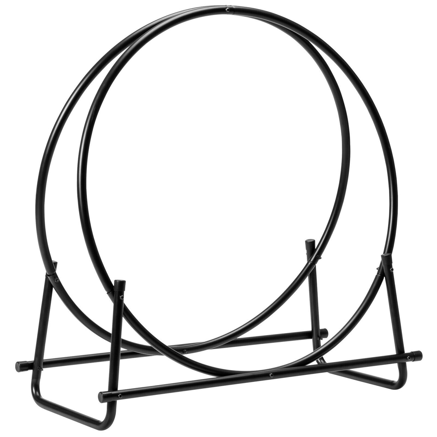 30-Inch Tubular Steel Log Hoop Firewood Storage Rack, Black Log Storage at Gallery Canada