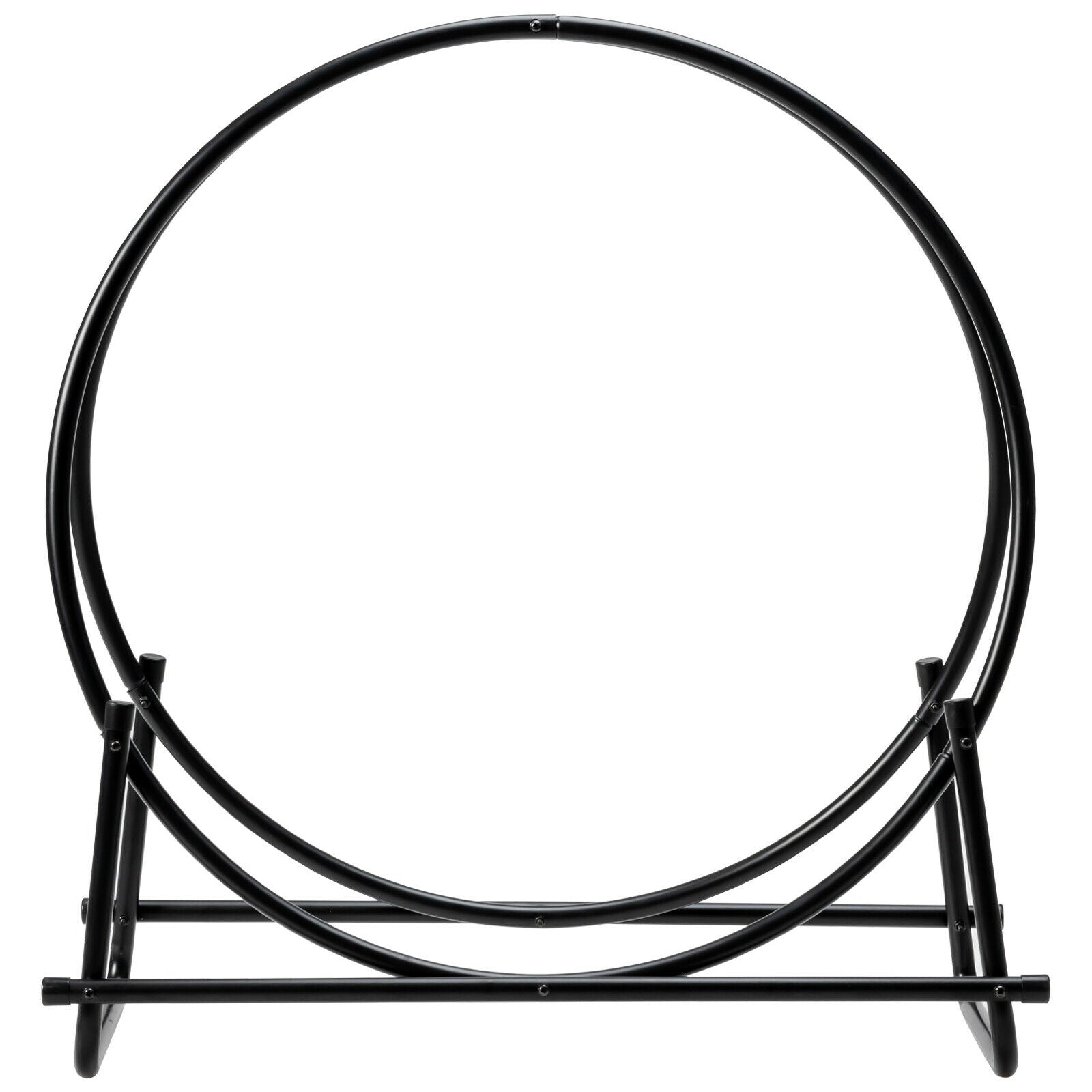 30-Inch Tubular Steel Log Hoop Firewood Storage Rack, Black Log Storage at Gallery Canada