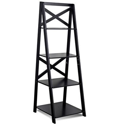 4-Tier Ladder Space-Saving Bookshelf, Black Bookcases at Gallery Canada