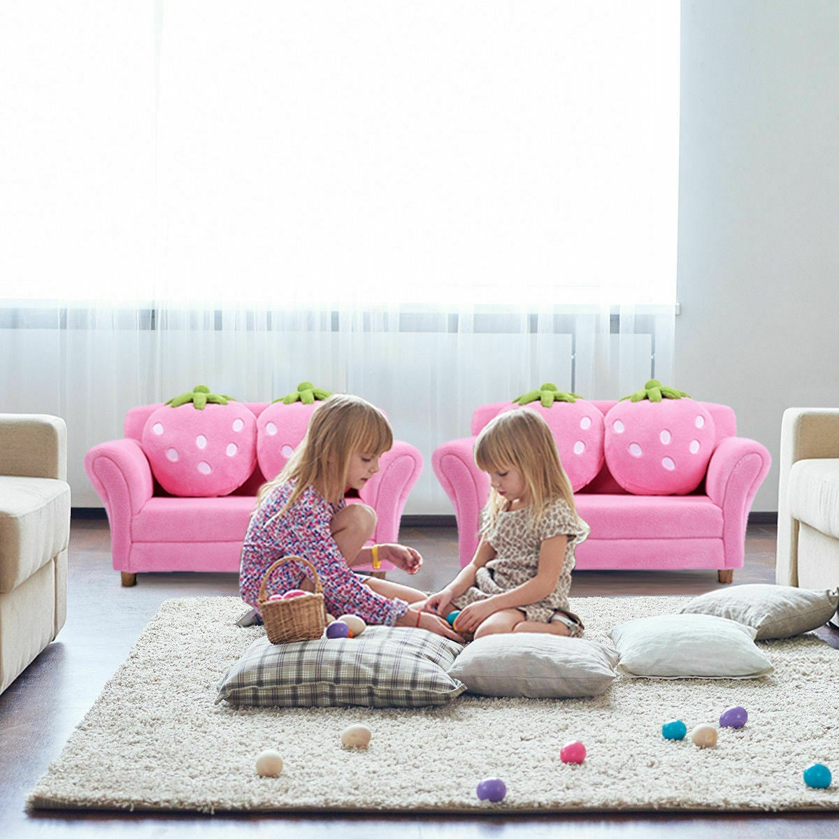 Kids Strawberry Armrest Chair Sofa, Pink Kids Chairs & Seating at Gallery Canada