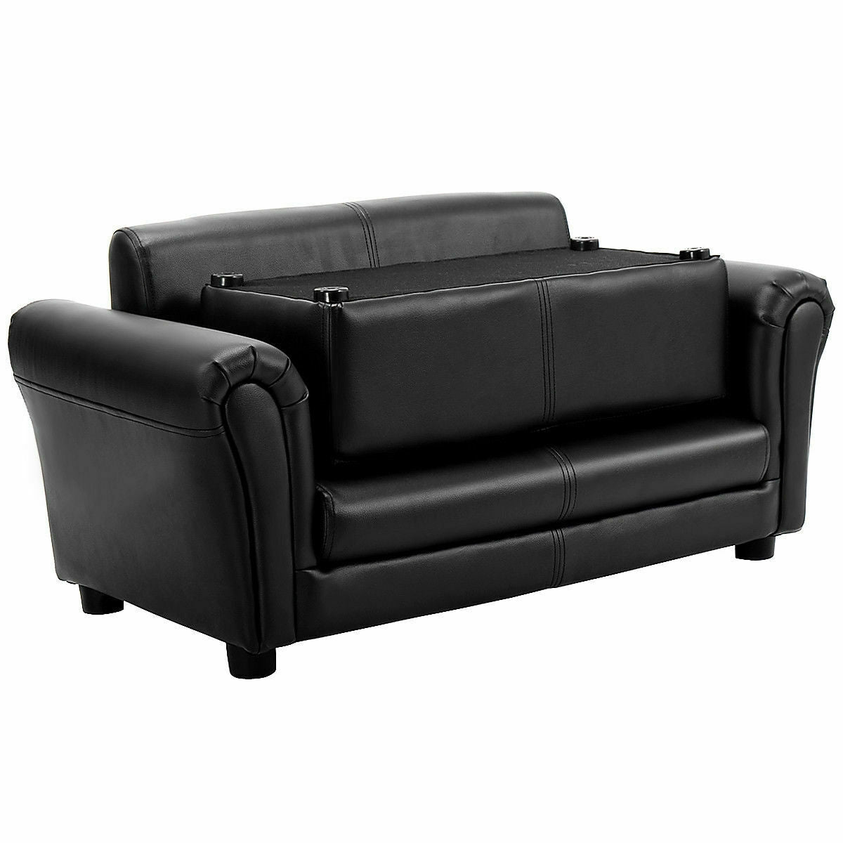 White Kids Double Sofa With Ottoman, Black Kids Chairs & Seating at Gallery Canada