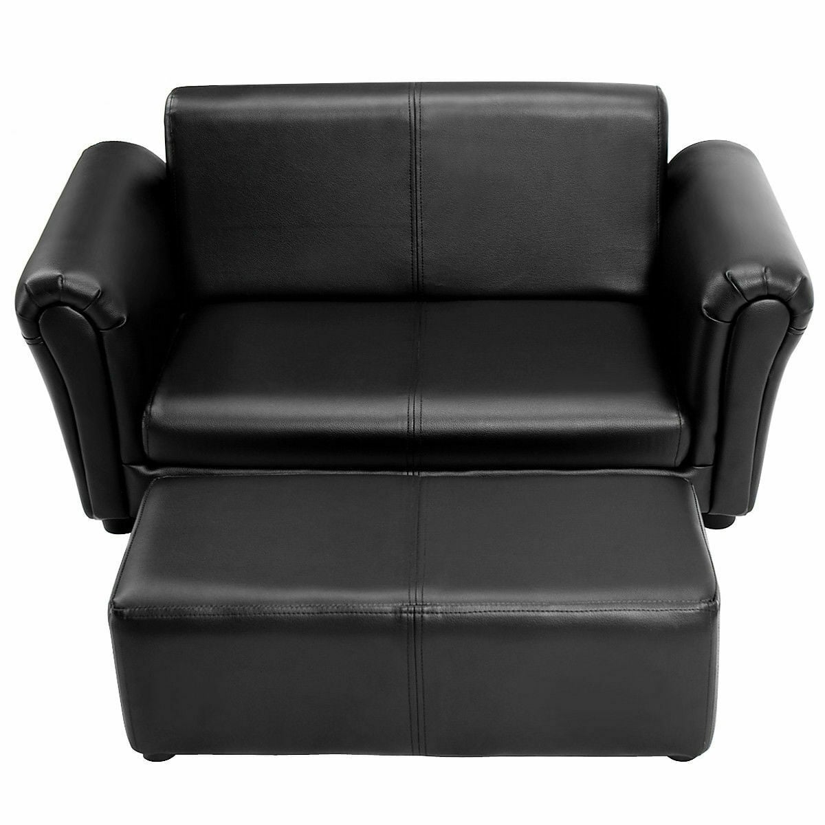 White Kids Double Sofa With Ottoman, Black Kids Chairs & Seating Black at Gallery Canada