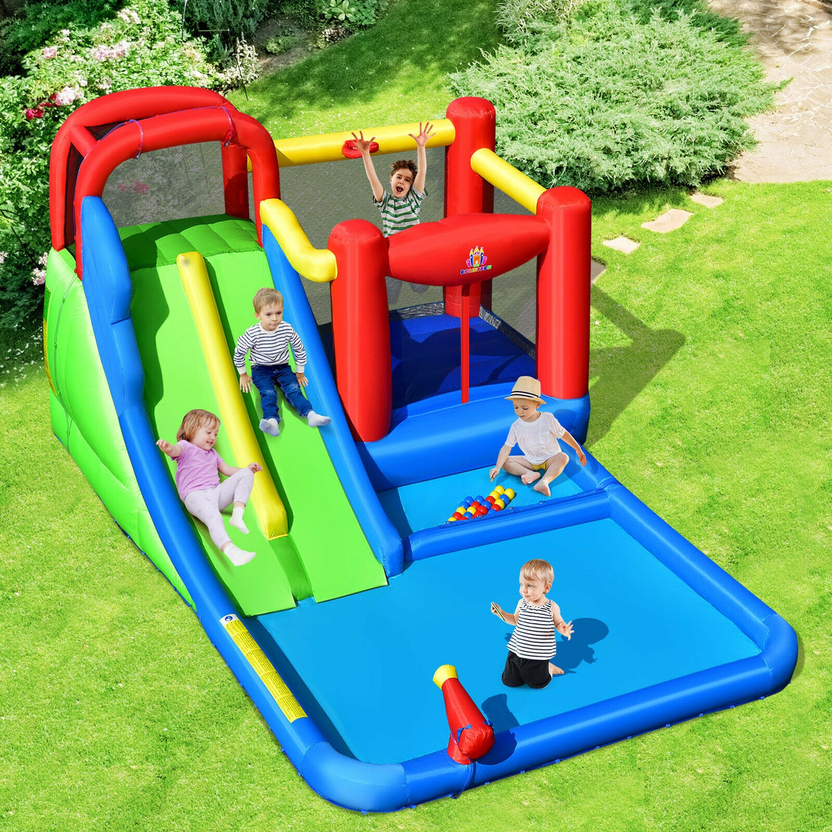 Inflatable Water Slide With Ocean Balls, Kids, No Blower Bounce House at Gallery Canada