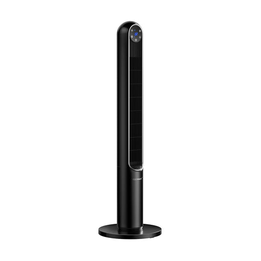42 Inch 80 Degree Tower Fan, Smart Display Panel, Remote Control, Black Fans Black at Gallery Canada