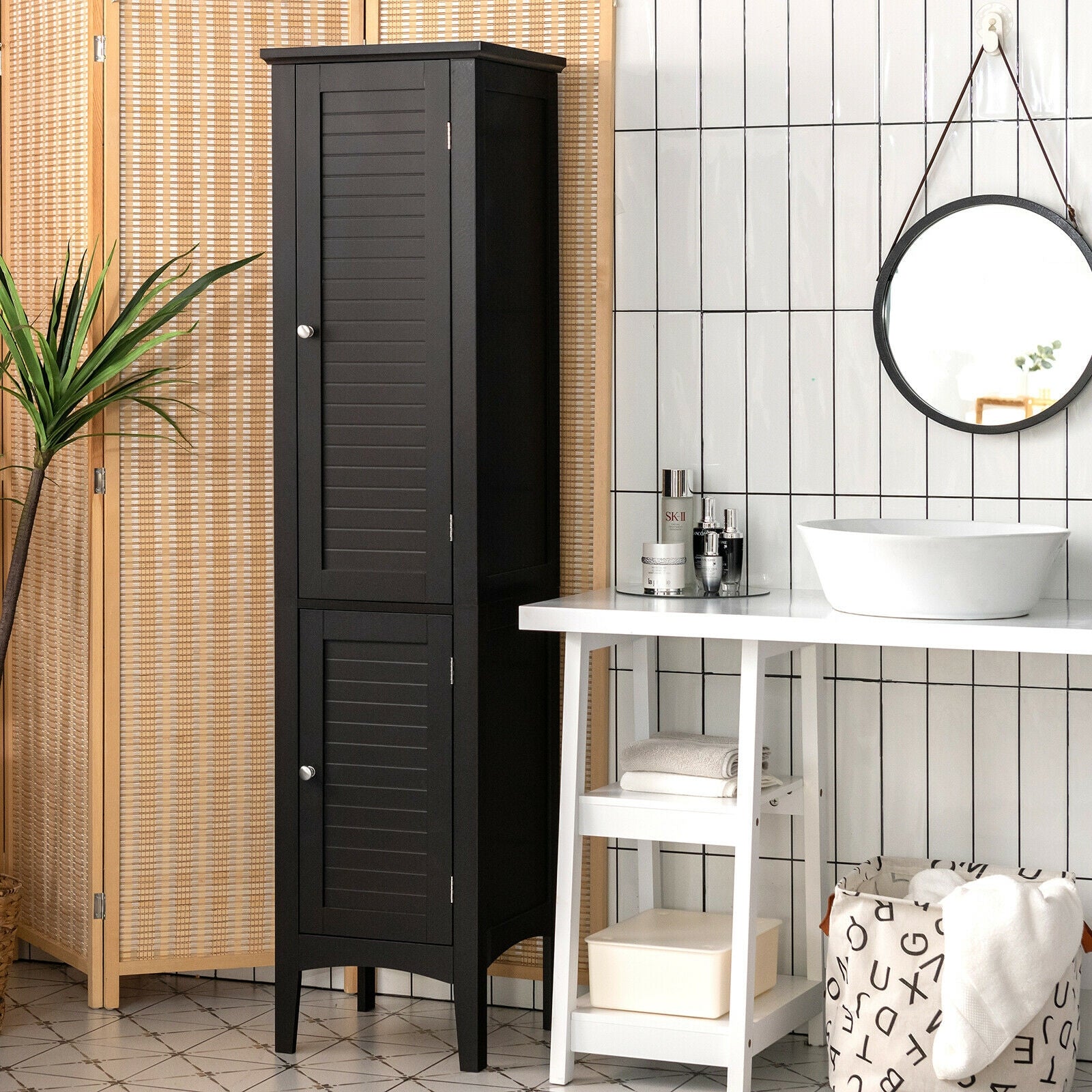 Freestanding Storage Cabinet, Black Floor Cabinets at Gallery Canada