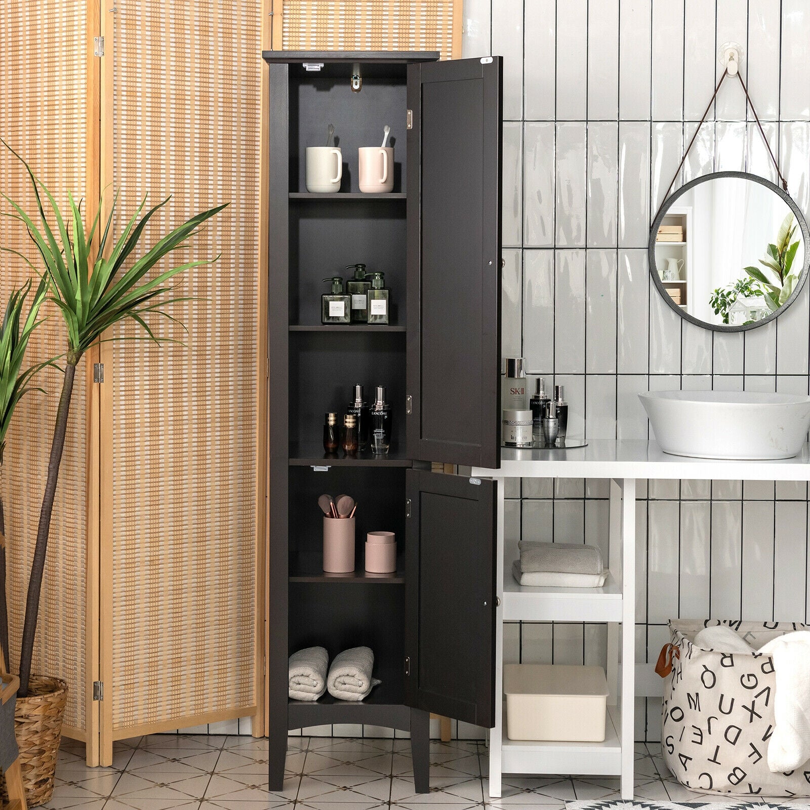 Freestanding Storage Cabinet, Black Floor Cabinets at Gallery Canada
