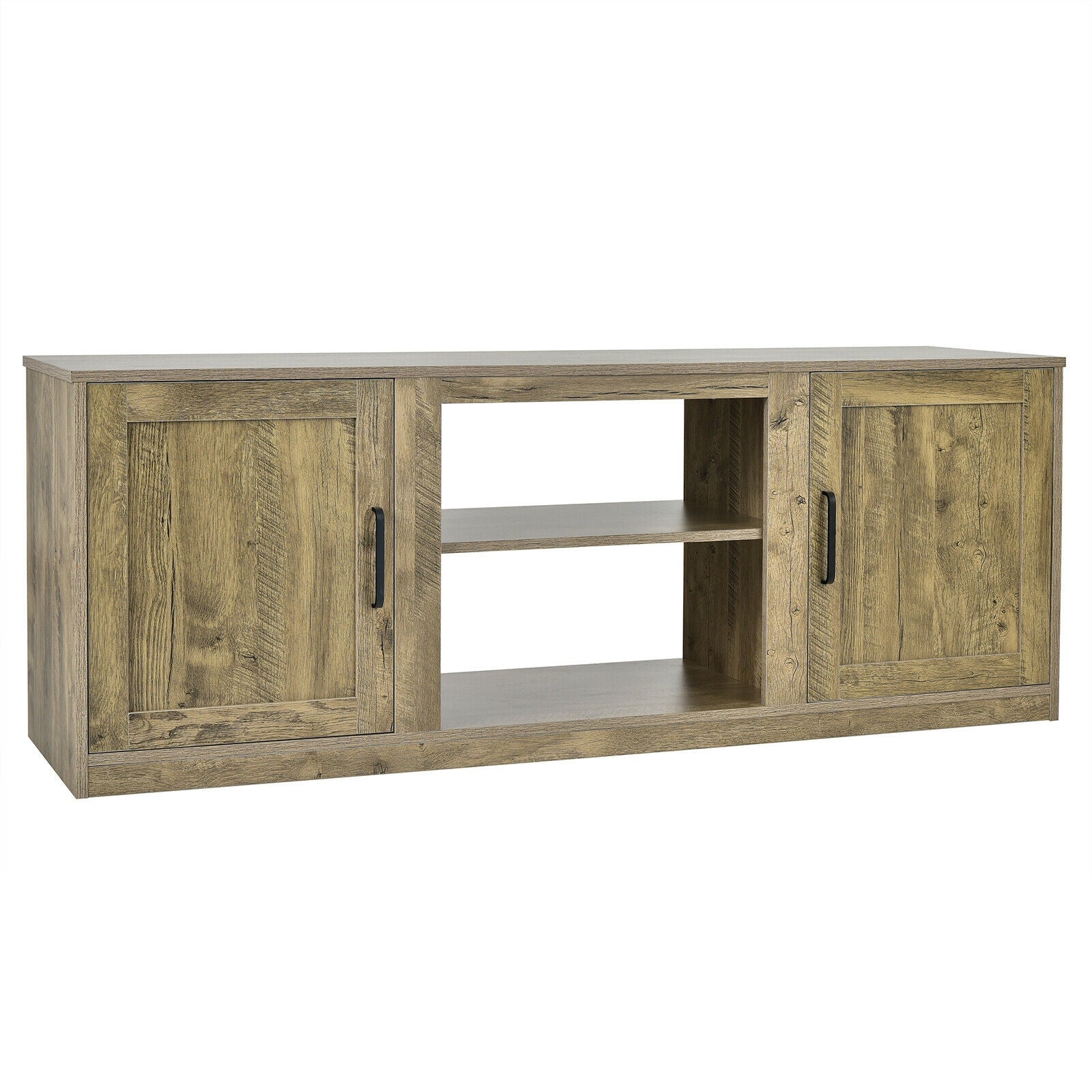 58 Inch TV Stand With 1500W Faux Fireplace, For TVs Up To 65 Inch, Natural Entertainment Centers & TV Stands Natural at Gallery Canada