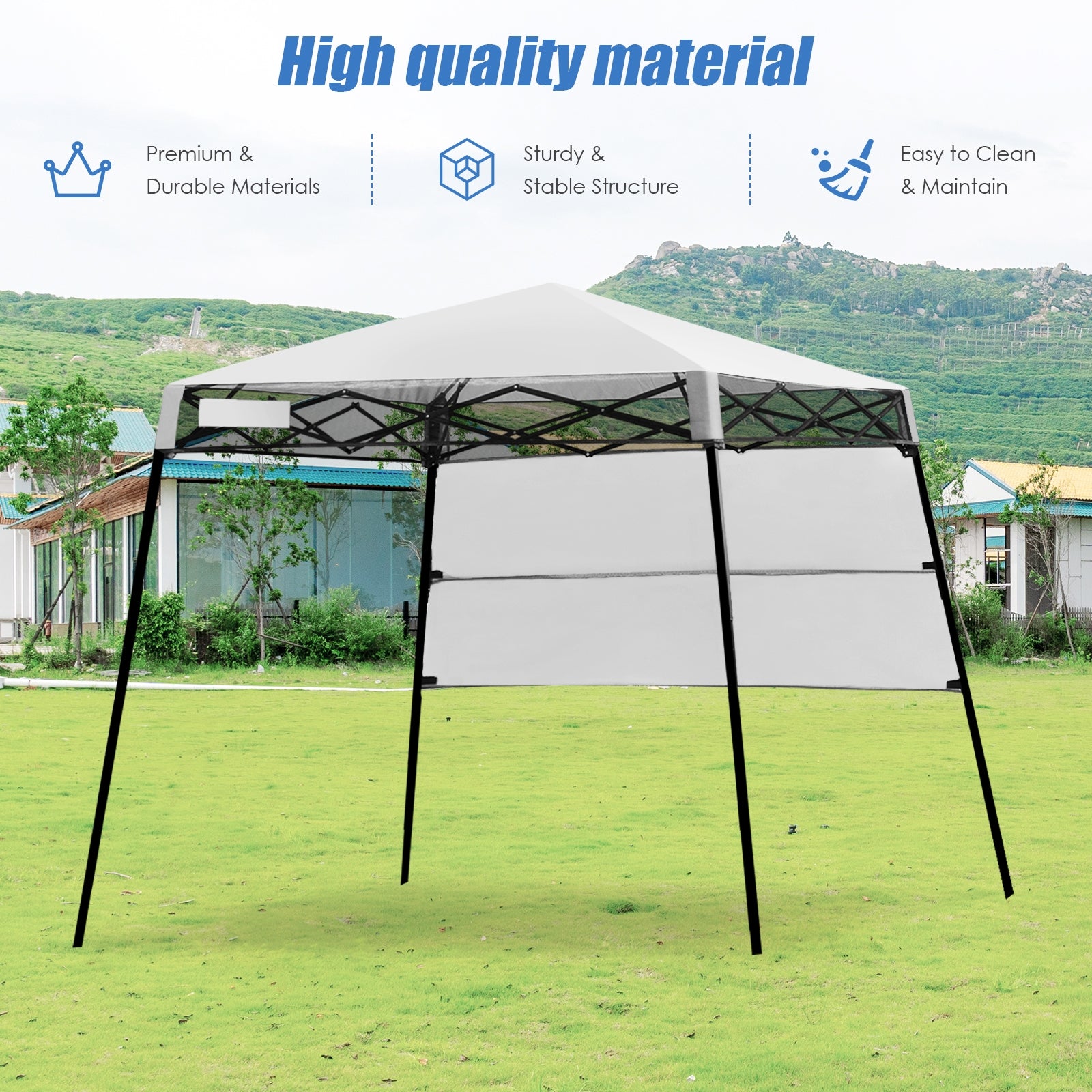 7 x 7 Feet Adjustable Portable Canopy Tent With Backpack, White Canopies at Gallery Canada