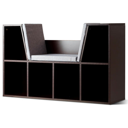 6-Cubby Kid Storage Bookcase, Cushioned Reading Nook, Brown Kids Storage at Gallery Canada