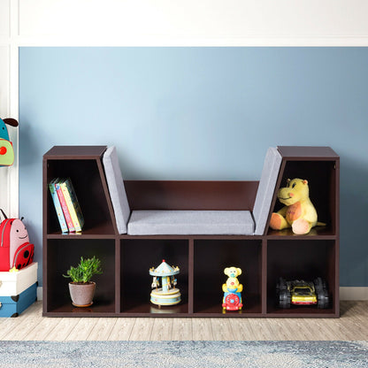 6-Cubby Kid Storage Bookcase, Cushioned Reading Nook, Brown Kids Storage at Gallery Canada