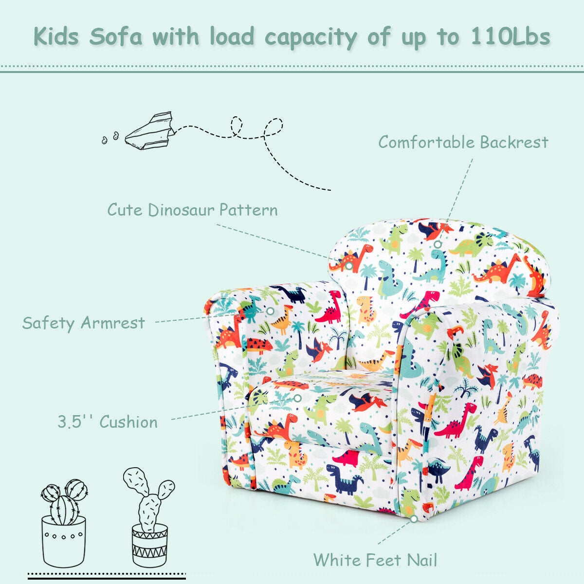 Toddler Single Sofa, White Kids Chairs & Seating at Gallery Canada