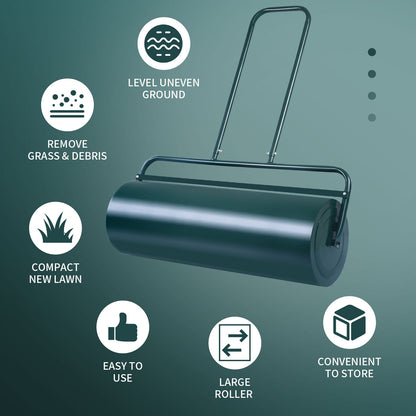 36 x 12 Inches Tow Lawn Roller, Water Filled Metal Push Roller, Green Lawn Care Tools at Gallery Canada