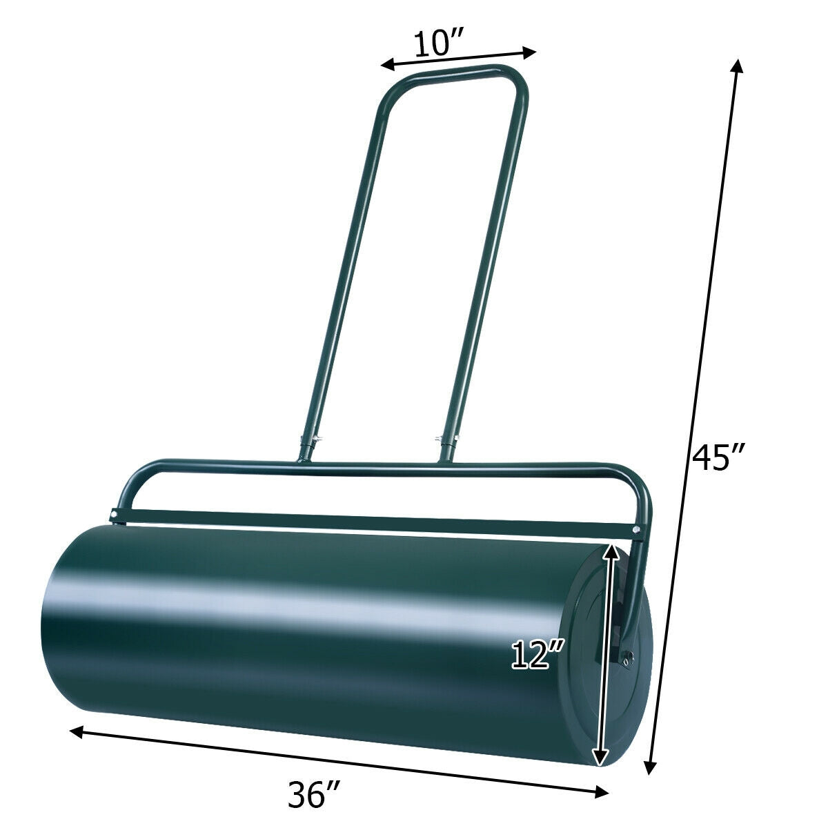 36 x 12 Inches Tow Lawn Roller, Water Filled Metal Push Roller, Green Lawn Care Tools at Gallery Canada