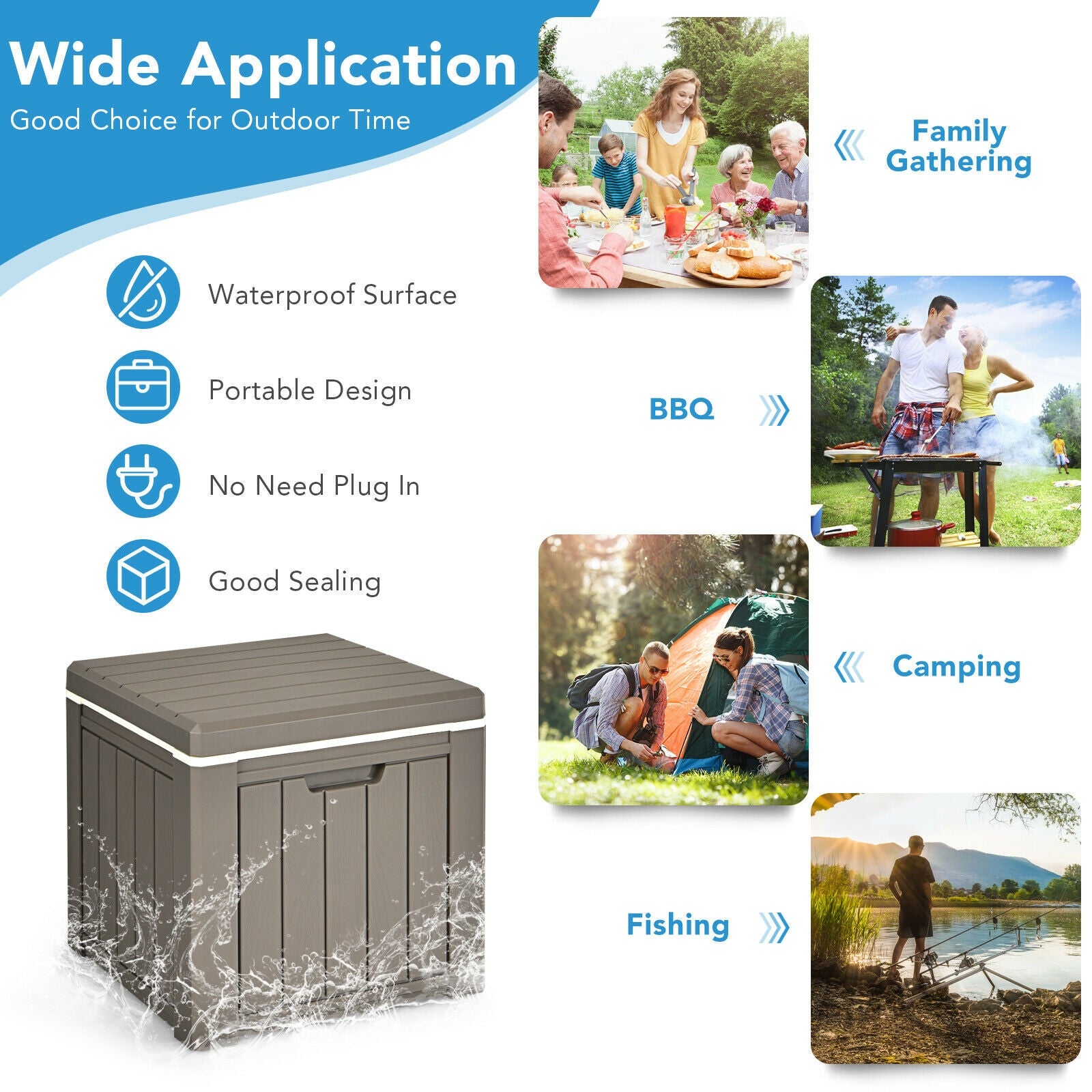 10 Gallon Storage Cooler, For Picnic And Outdoor, Brown Coolers at Gallery Canada