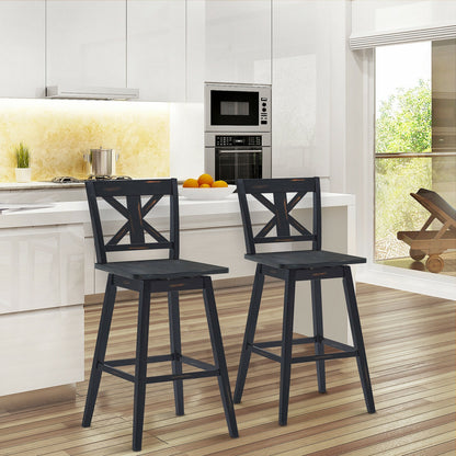 Set Of 2 360-Degree Swivel Bar Stools, Black Bar Stools at Gallery Canada