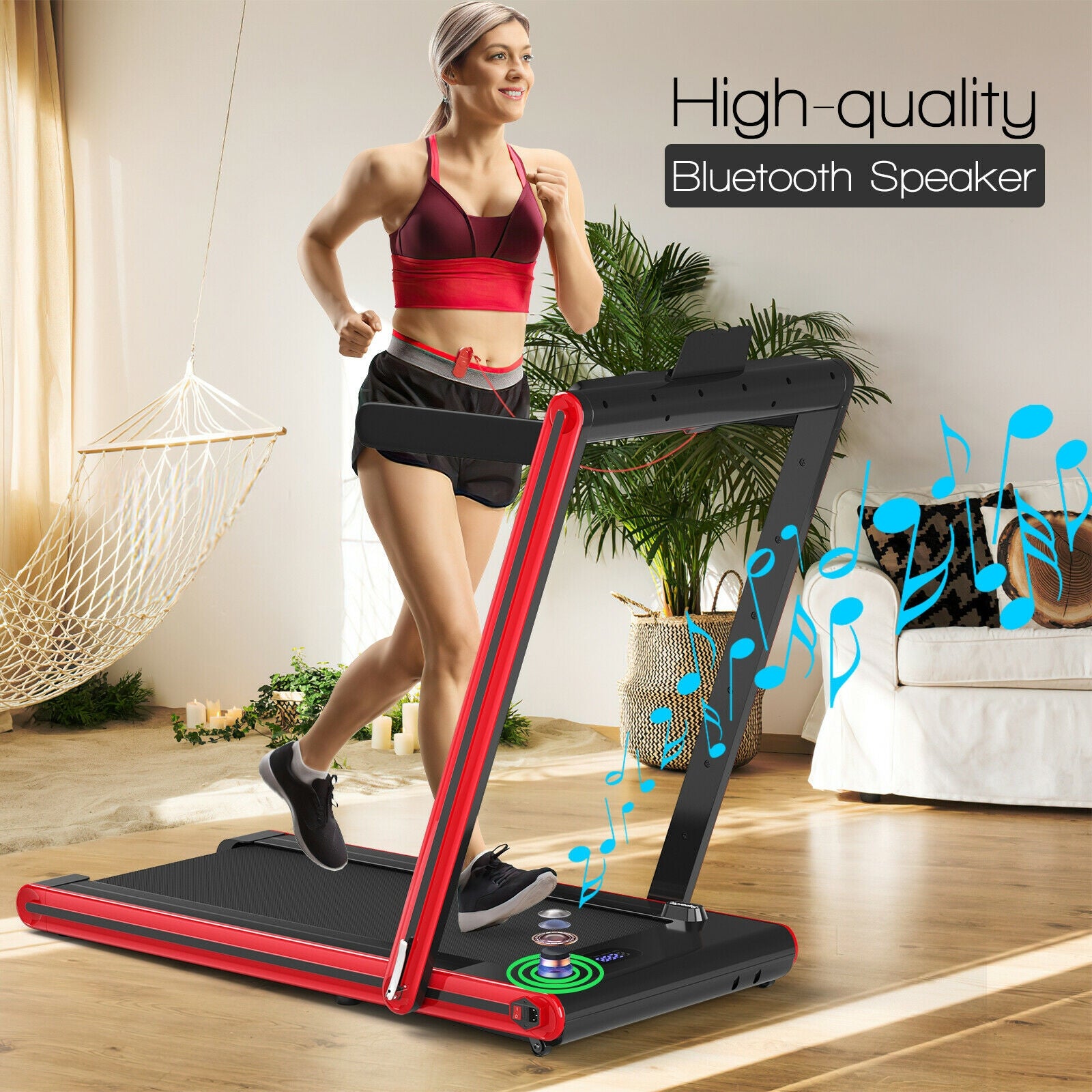 2-In-1 Folding Treadmill, 2.25HP, Red Treadmills at Gallery Canada
