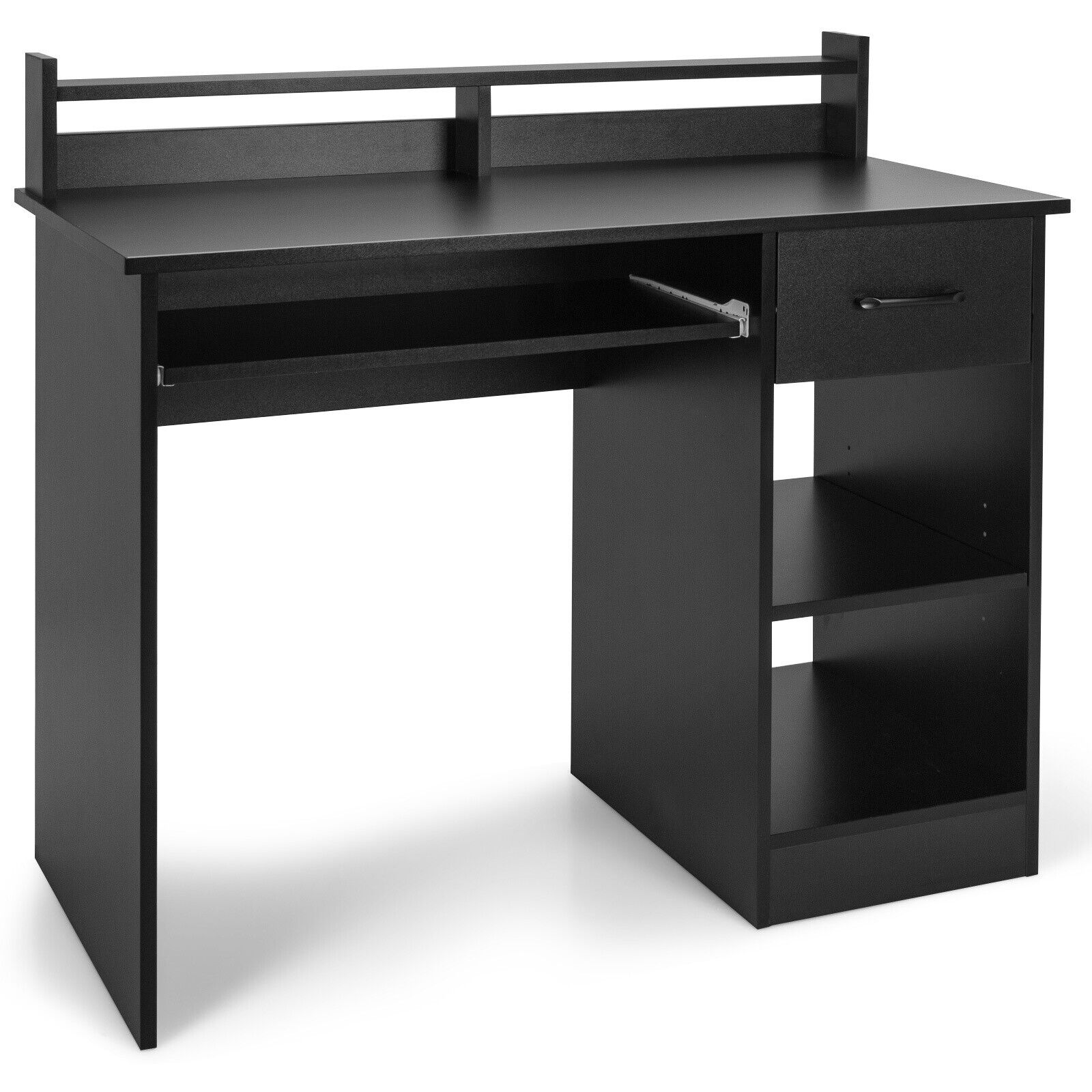 Study Laptop Table With Drawer, Keyboard Tray, Black Computer Desks Black at Gallery Canada
