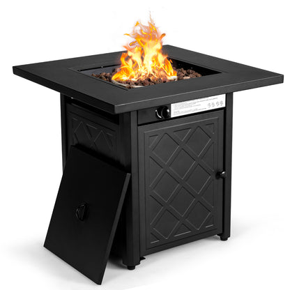 28 Inch Propane 50,000 BTU Patio Square Gas Fireplace, Black Fire Pits at Gallery Canada