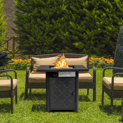 28 Inch Propane 50,000 BTU Patio Square Gas Fireplace, Black Fire Pits at Gallery Canada