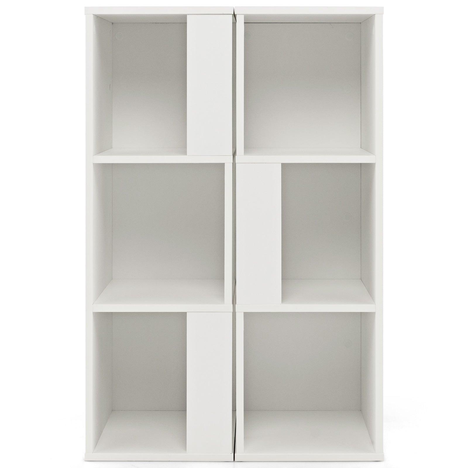 3-Tier 6 Cube Bookcase with Anti-Toppling Device, White Bookcases White at Gallery Canada