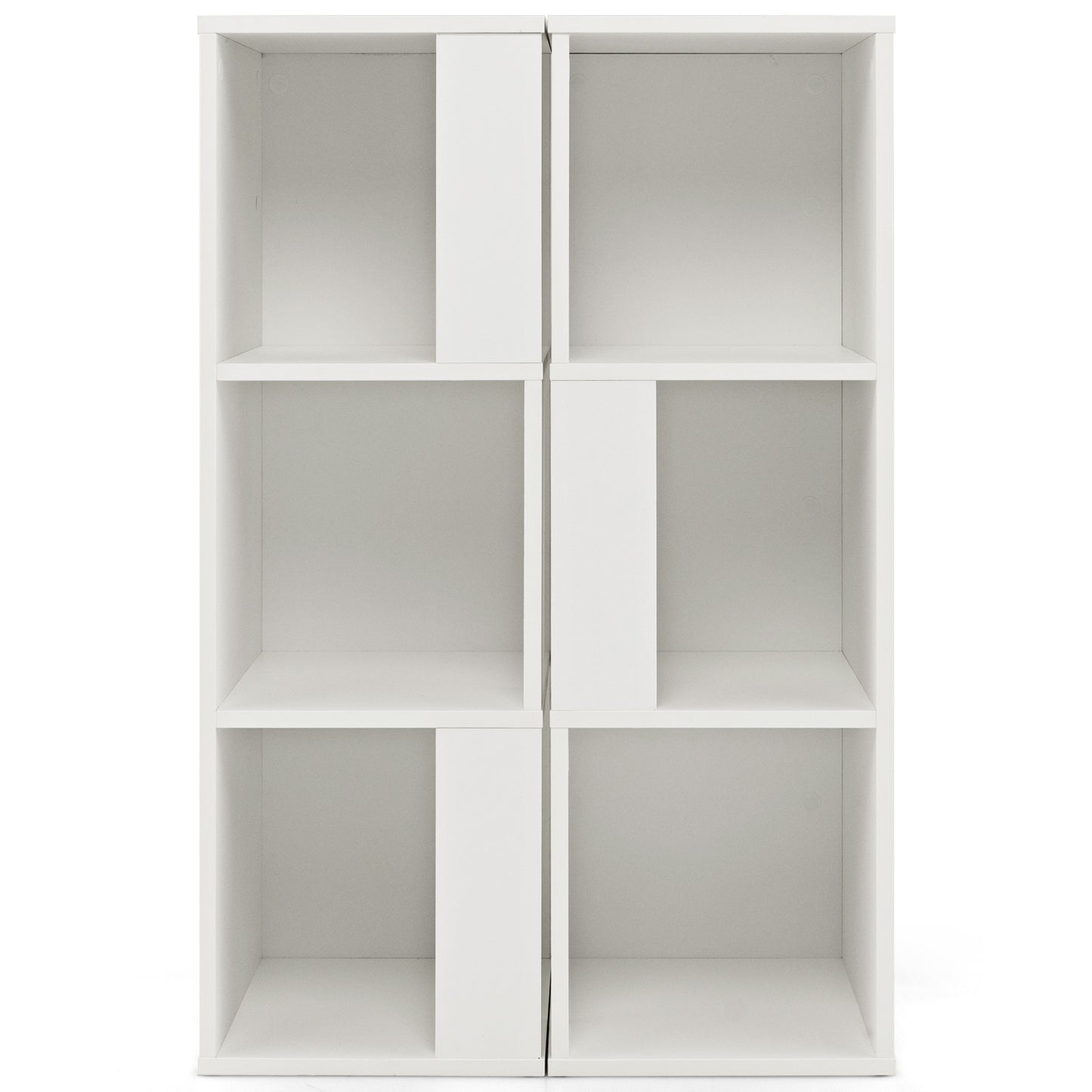 3-Tier 6 Cube Bookcase with Anti-Toppling Device, White Bookcases White at Gallery Canada