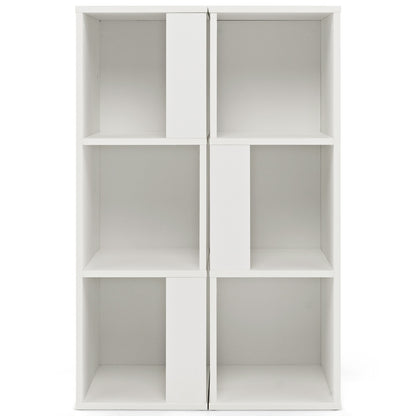 3-Tier 6 Cube Bookcase with Anti-Toppling Device, White Bookcases White at Gallery Canada