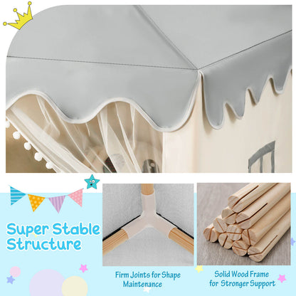 Kids Large Play Castle Fairy Tent With Mat, Beige Play Tents & Playhouse at Gallery Canada