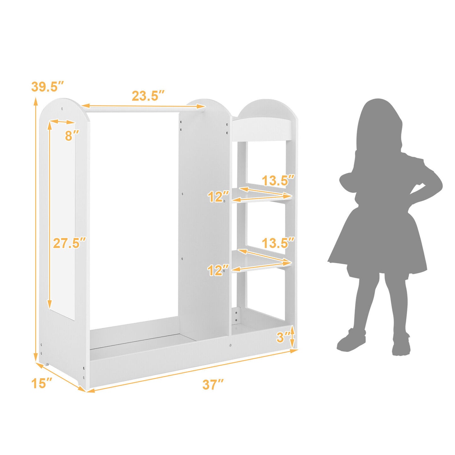 Kids Dress Up Storage With Mirror, White Kids Storage at Gallery Canada