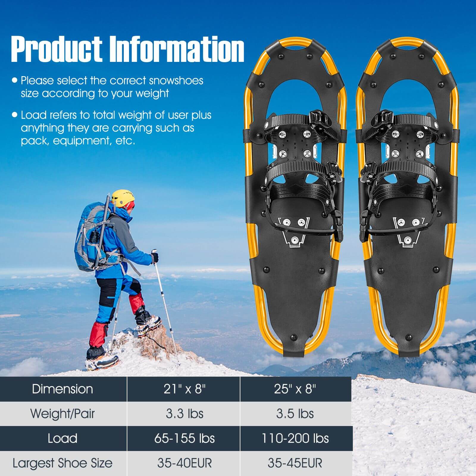 Lightweight Terrain Snowshoes, 25 Inches, Golden Winter Sports & Activities at Gallery Canada