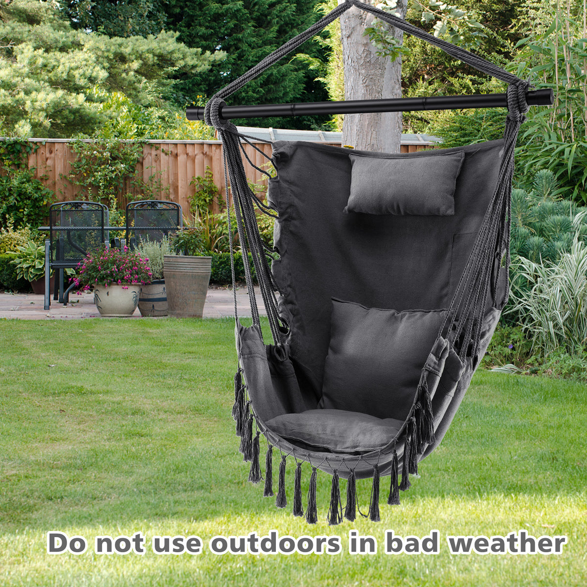 Hanging Rope Swing Chair, Gray Hammocks at Gallery Canada