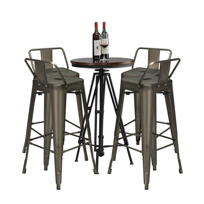 30 Inch Metal Counter Height Barstools, Set of 4, Dark Brown Bar Stools at Gallery Canada