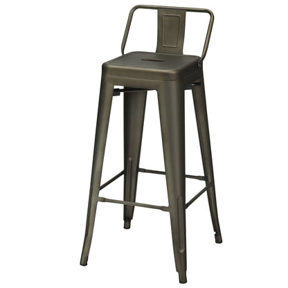 30 Inch Metal Counter Height Barstools, Set of 4, Dark Brown Bar Stools at Gallery Canada