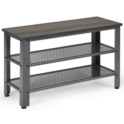 3-Tier Shoe Rack Industrial Bench, Black Shoe Racks & Storage Benches Black at Gallery Canada