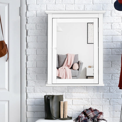 Wall Mounted Bathroom Mirror Cabinet, Adjustable Shelf, White Wall Cabinets at Gallery Canada