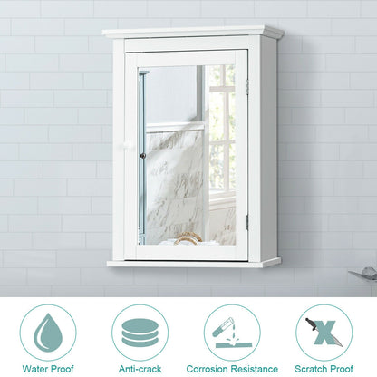 Wall Mounted Bathroom Mirror Cabinet, Adjustable Shelf, White Wall Cabinets at Gallery Canada
