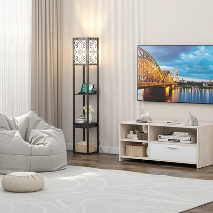 Modern Standing Shelf Lamp, 1 Outlet 2 USB Ports, Black Table & Floor Lamps at Gallery Canada