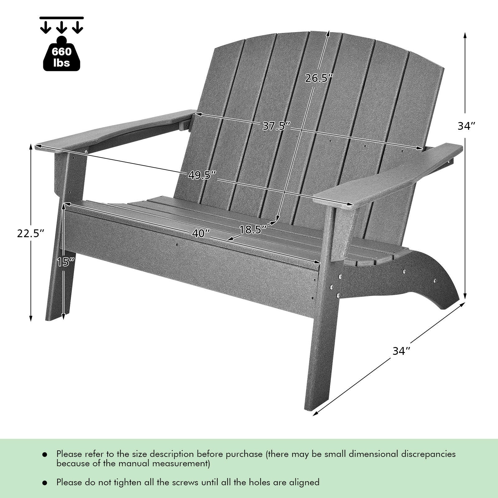 HDPE Patio Adirondack Chair, Gray Adirondack Chairs at Gallery Canada