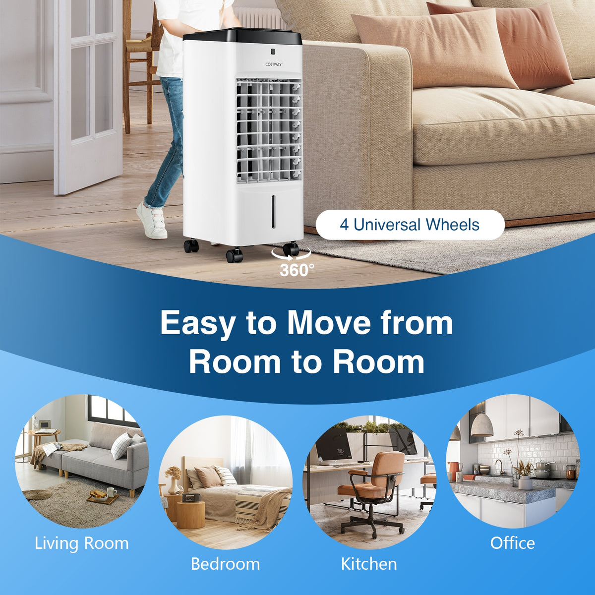 3-In-1 Evaporative Air Cooler, 4 Modes, White Air Coolers at Gallery Canada