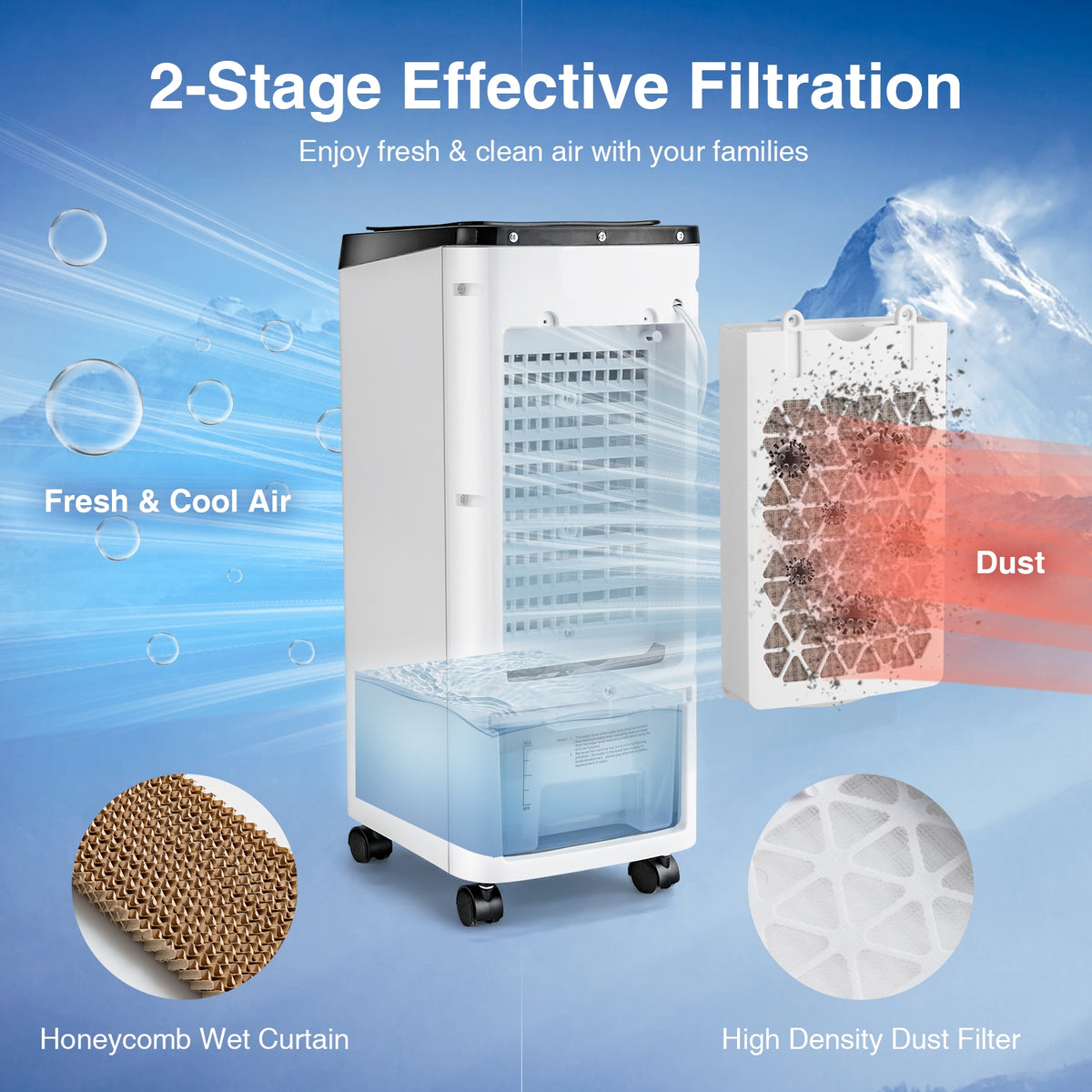 3-In-1 Evaporative Air Cooler, 4 Modes, White Air Coolers at Gallery Canada
