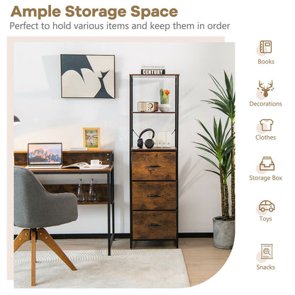 Freestanding 3 Drawer Dresser With 3 Shelves, Brown Dressers & Chests at Gallery Canada
