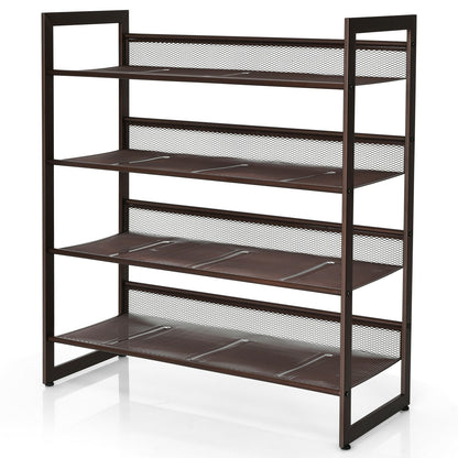4-Tier Metal Shoe Rack, Flat And Slant Design, Brown Shoe Racks & Storage Benches at Gallery Canada