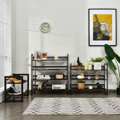 4-Tier Metal Shoe Rack, Flat And Slant Design, Brown Shoe Racks & Storage Benches at Gallery Canada