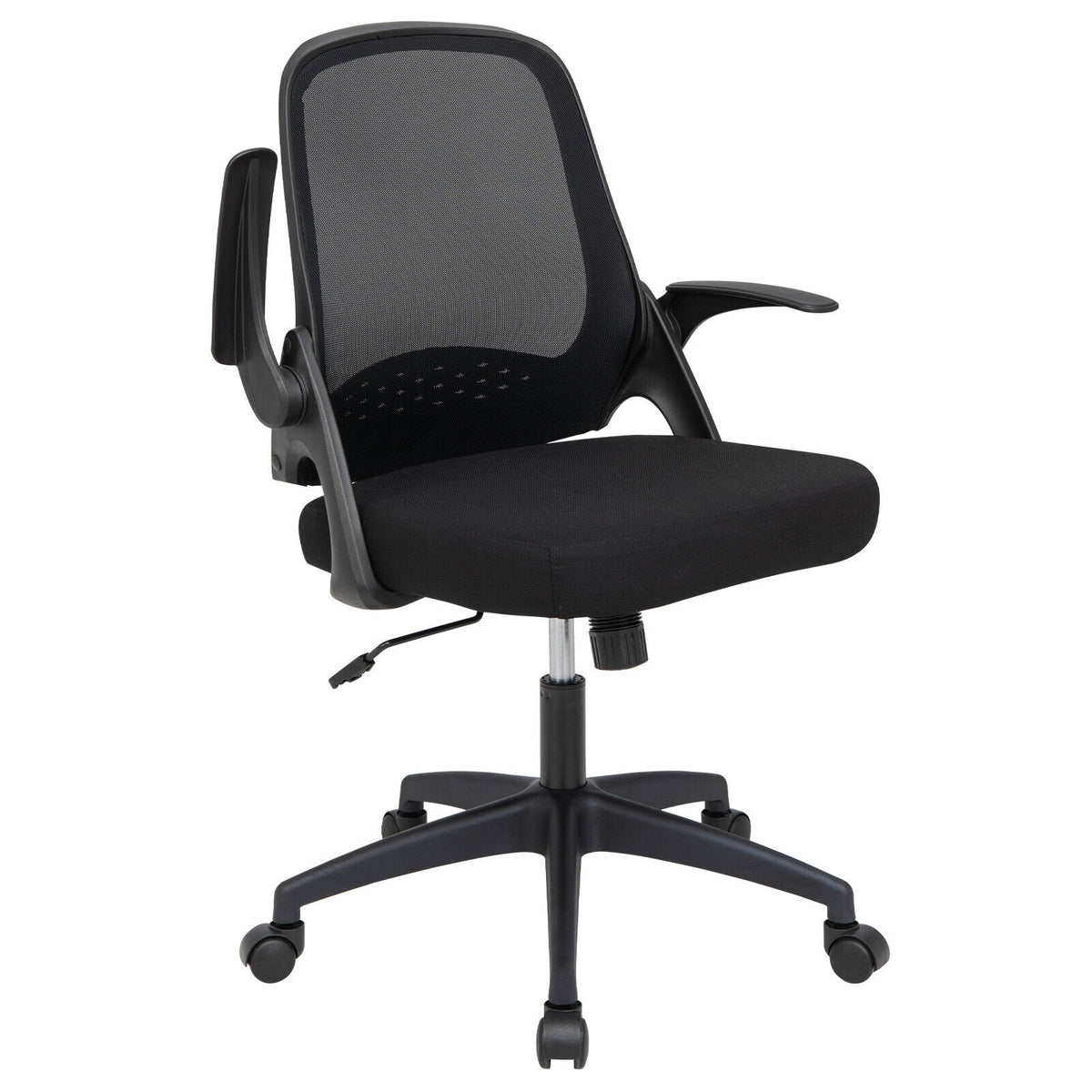 Adjustable Mesh Office Chair, Flip-Up Armrest, Black Mesh Chairs at Gallery Canada
