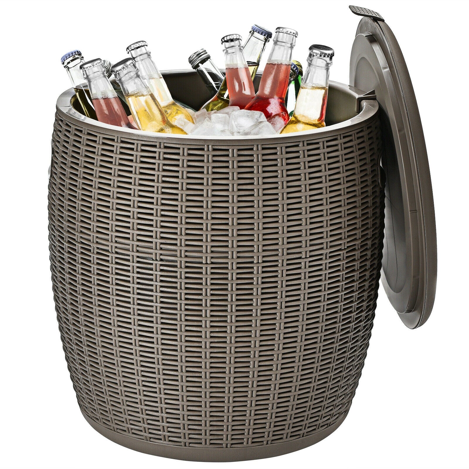 9.5 Gallon 4-in-1 Rattan Cocktail Table, Brown Coolers at Gallery Canada