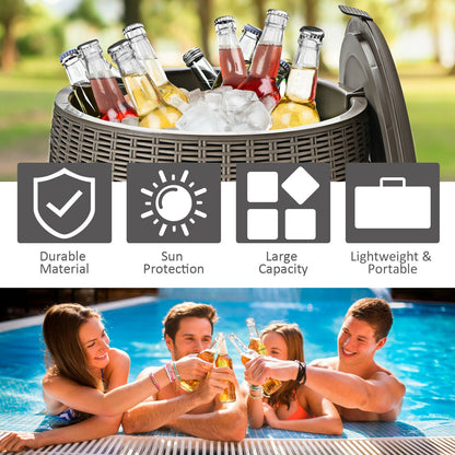 9.5 Gallon 4-in-1 Rattan Cocktail Table, Brown Coolers at Gallery Canada